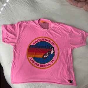 Aviator Nation Pink Tee with Graphic